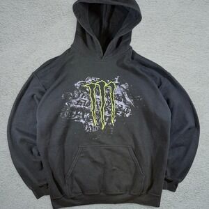 Monster Energy Black Hoodie Yellow Claw Graphic Size L